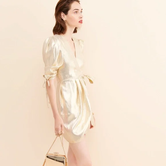 green emerald velvet dress Alice McCall Yellow Ruffle Keyhole Tie Sheer Silk Midi Dress UK S  Reliked